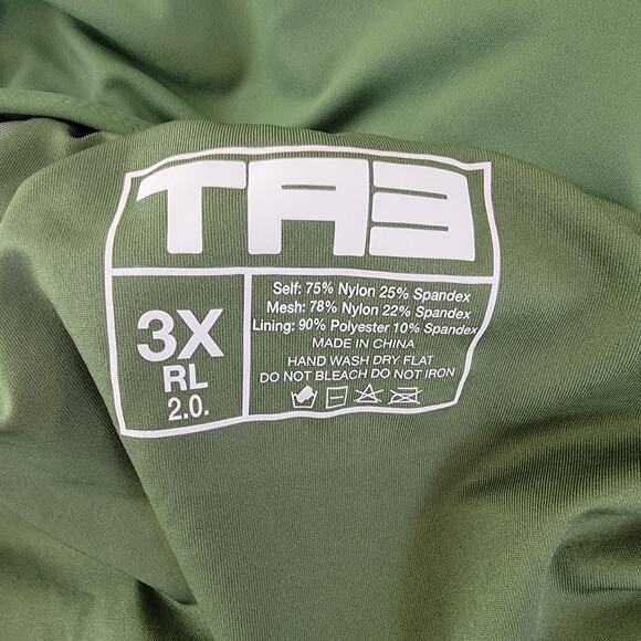 TA3 Swim Hi Cut Plungey Green Size 3X RL 2.0 Regular‎ Length Cinching Hour Glass - Picture 8 of 11